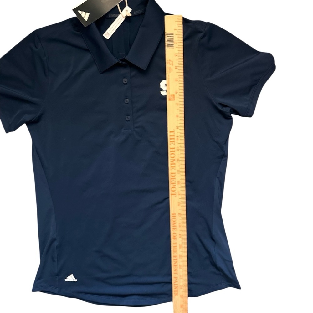 Adidas Women’s Golf Polo Shirt Medium Navy Short Sleeve Collegiate Logo NWT - Picture 3 of 7